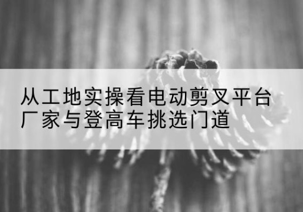 江津区电动剪叉升降平台厂家-从工地实操看电动剪叉平台厂家与登高车挑选门道
